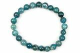 Blue Apatite Stone Bracelet - Elastic Band - Photo 2